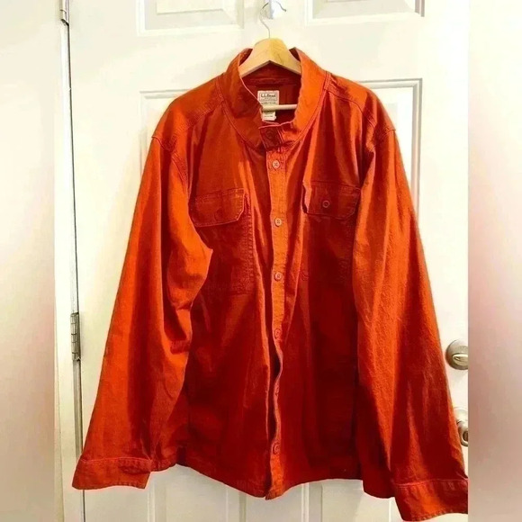 Vintage LL Bean Men's shirt shacket slightly fitted 3XL Reg  pockets mud 513057 - Picture 1 of 9